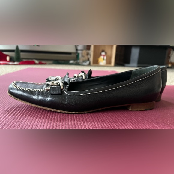 Prada Leather Black Flats 40 EU / 9.5 US Authentic Italian - Picture 6 of 12